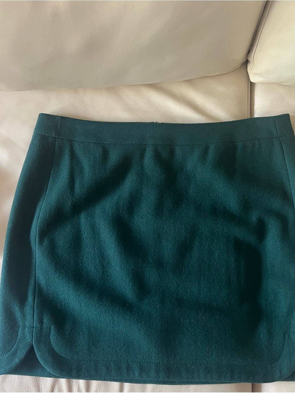 J. Crew Teal Green Wool-Blend Mini Skirt